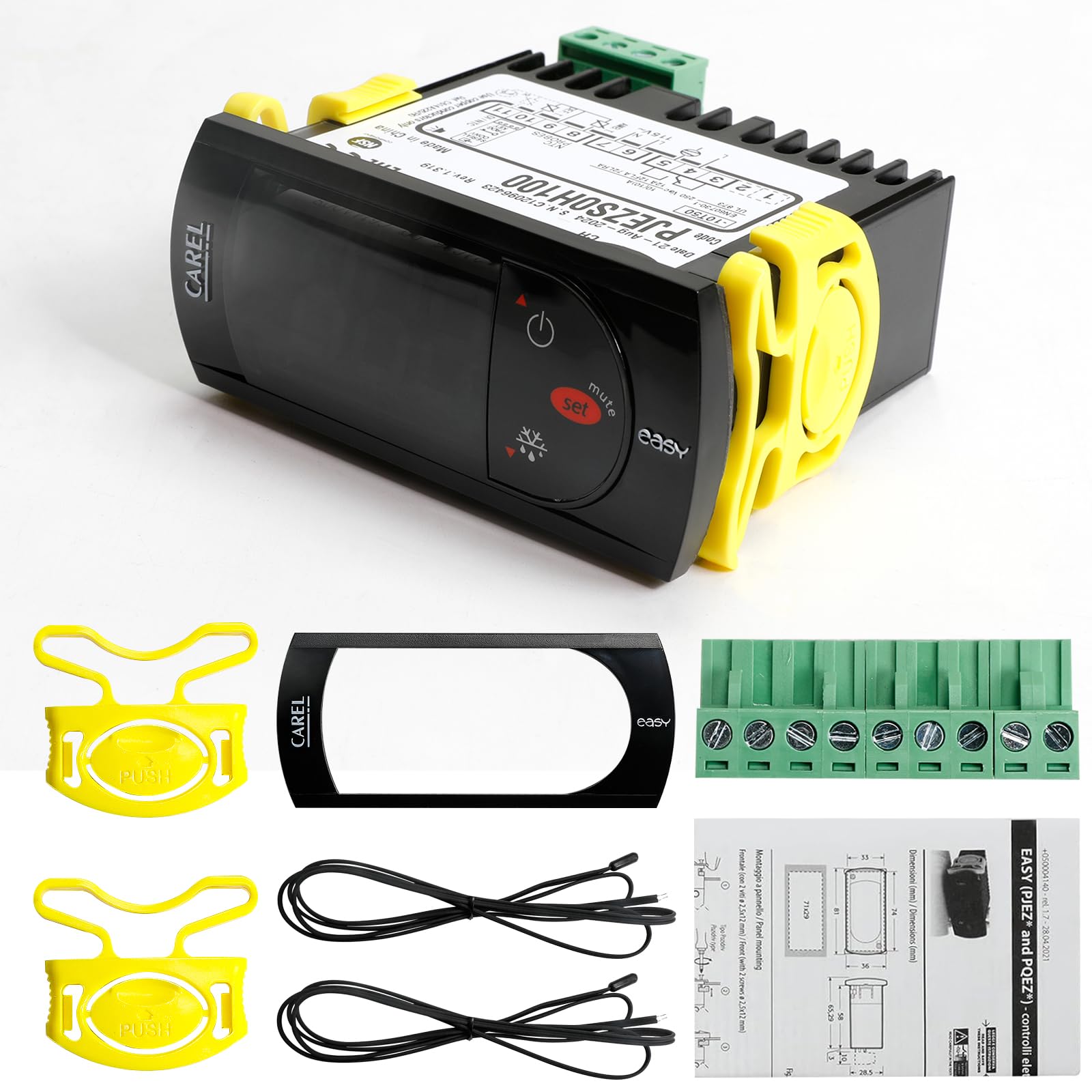 for Carel Temperature Controllers,PJEZS0H100 Digital Thermostat with  Temperature Sensor Probe 115V, Compatible with Carel and All Refrigerator  Types