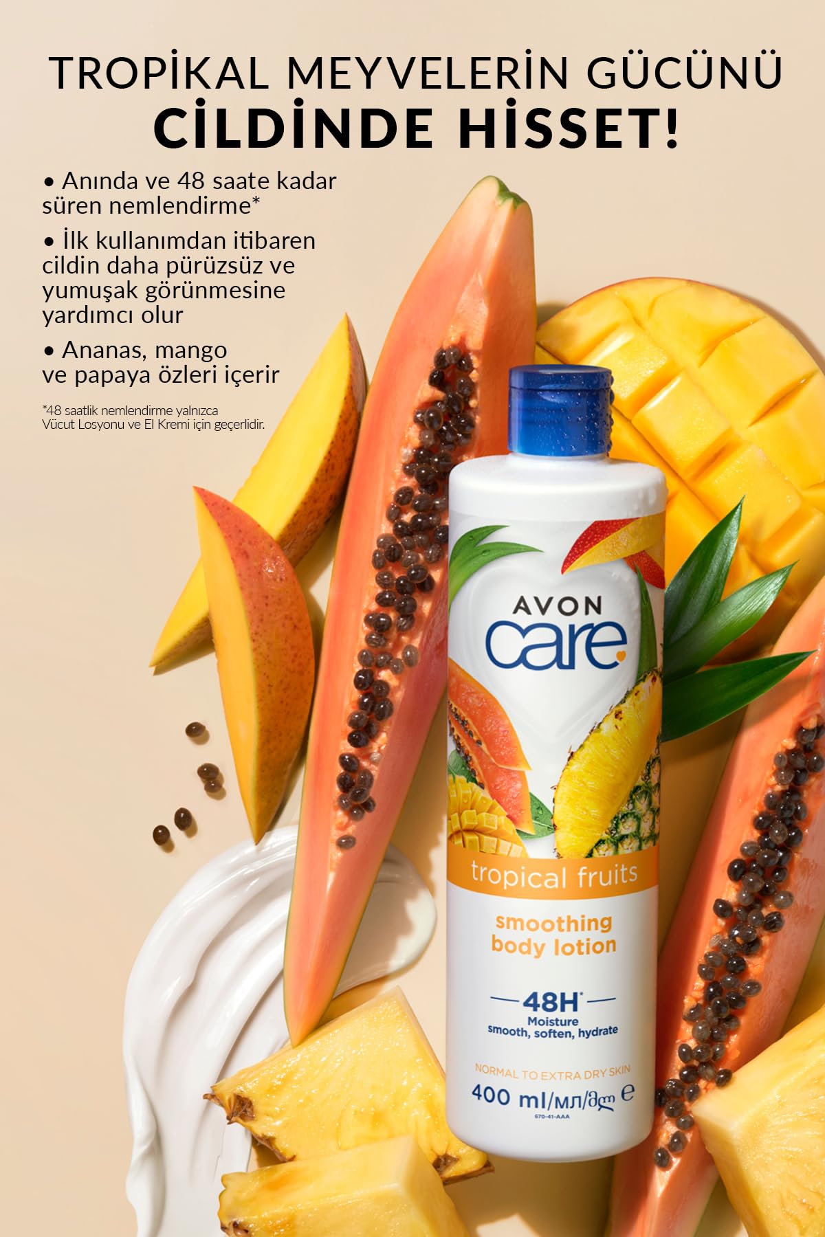 Avon Care Tropical Fruits Ananas, Mango ve Papaya Özlü Krem Paketi