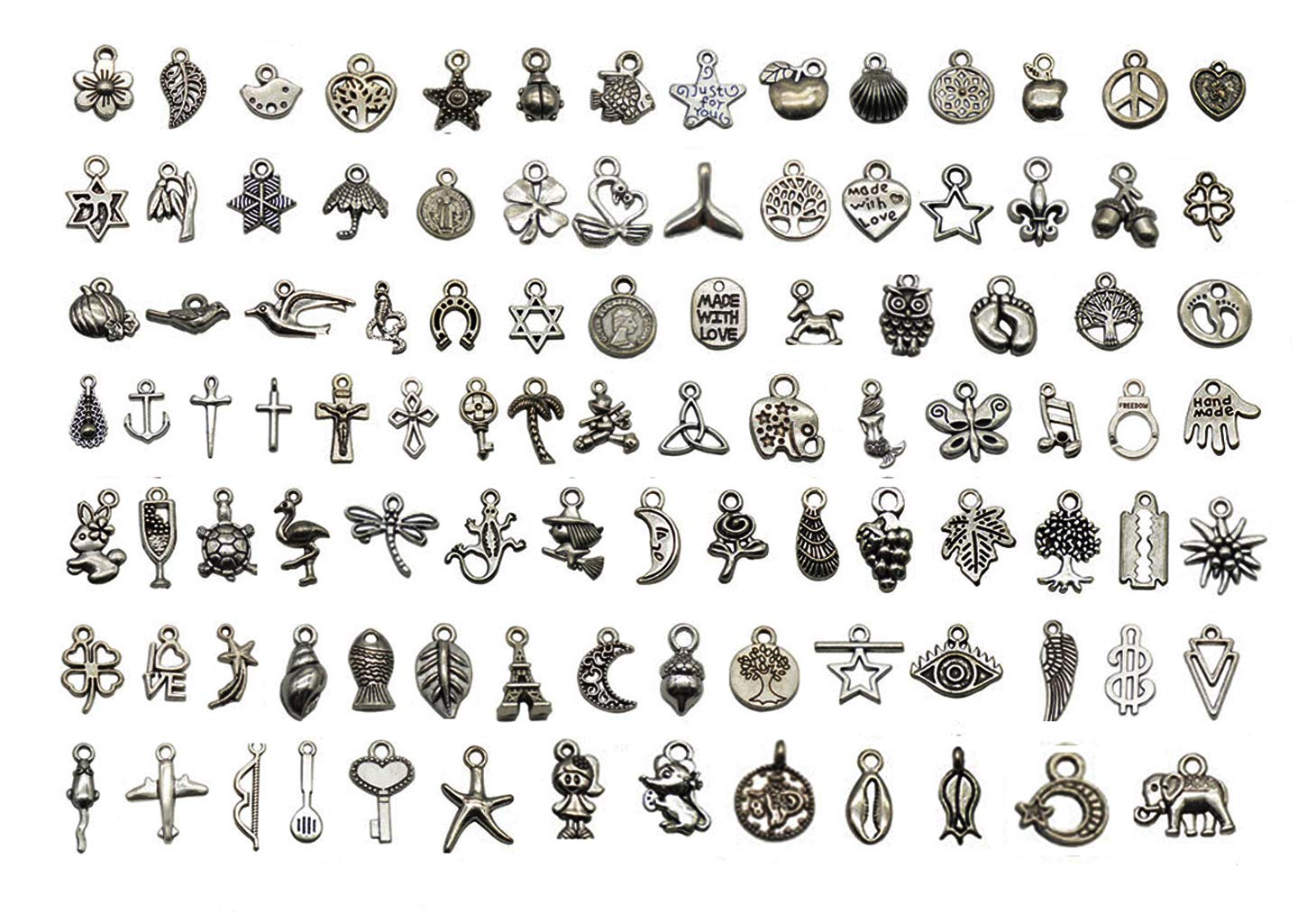 Mixed Charms Silver DIY Charms Pendants Wholesale Bulk Lots Jewelry Making Charms for DIY Crafting, Necklace Bracelet Jewelry Making Accessory