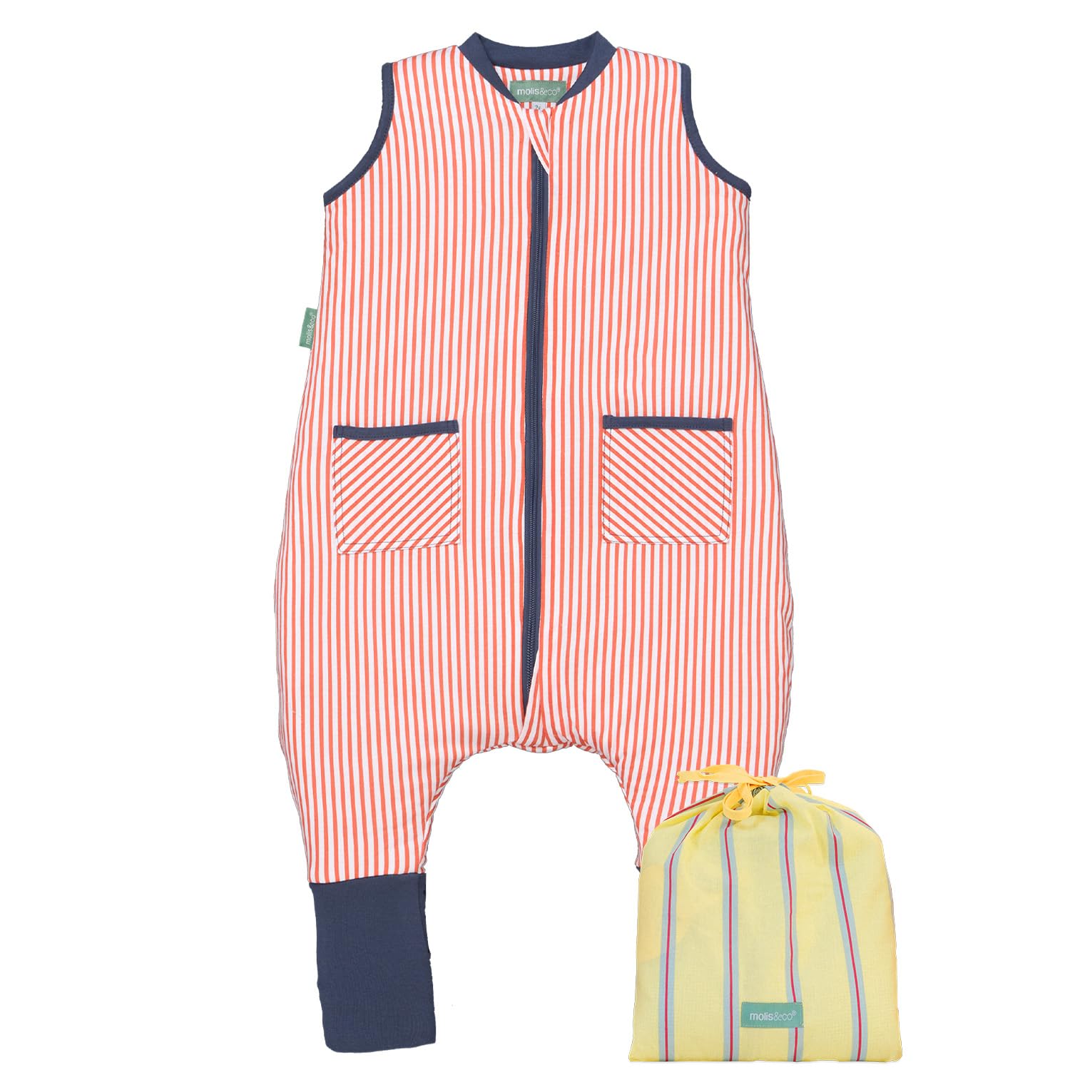 molis&co - Pijama Manta con Calcetines Antideslizantes 1.0 TOG - 80 cm (2 años) - Ideal para Primavera y otoño - 100% algodón (Oeko-Tex 100) - Mushrooms — view 13
