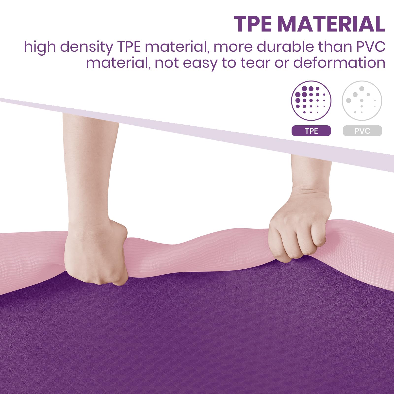 Narwhal Yoga Mat TPE Non-Slip Large XXL 190x80x0.6cm 6mm Thick - Yoga Mats for Women & Men's Exercise Gym Pilates Fitness & Workout Training
