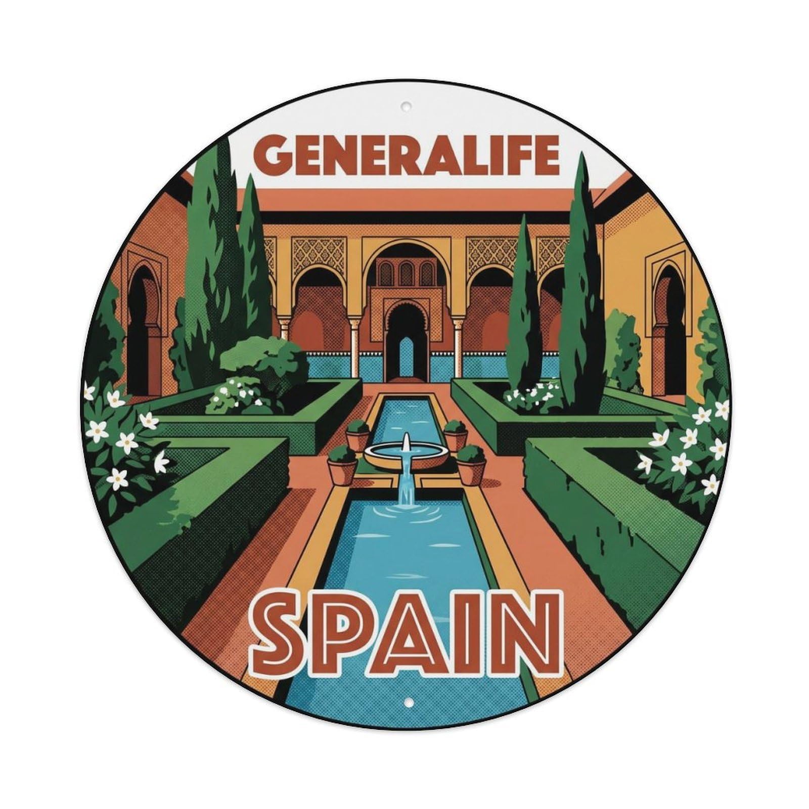 Granada Generalife Spain Historic Travel Metal Tin Sign