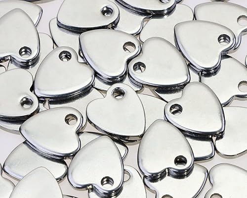 Miniatura 5 de Shapenty Mini dije de corazón de acero inoxidable con cuentas a granel para collares, aretes, pulseras, llavero, fabricación de joyas, proyectos de