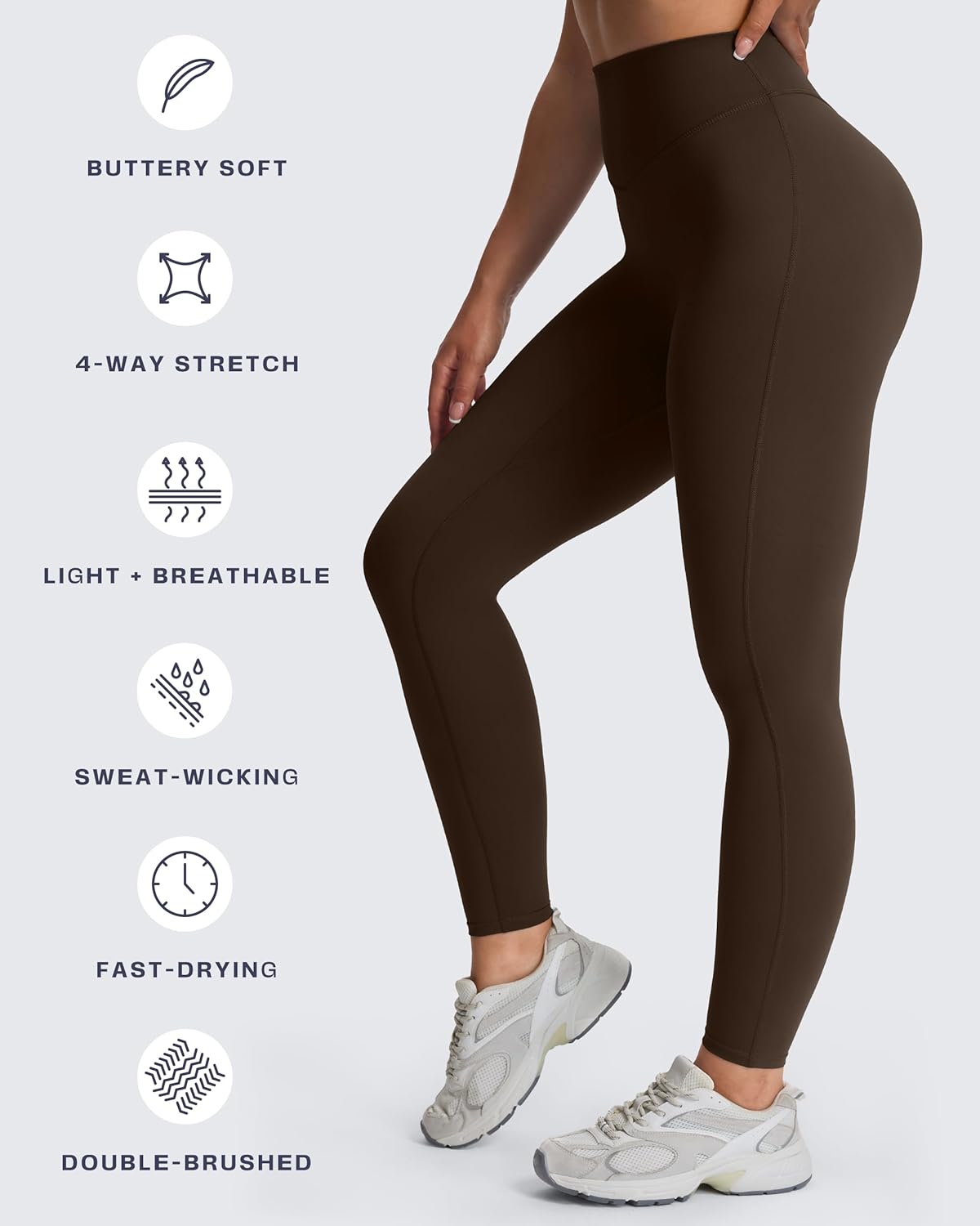 Aoxjox Women’s Workout Leggings Metamorph Mid-Rise Hidden Scrunch Tummy Control Gym Training Yoga Pants 25"/27"/28.5"