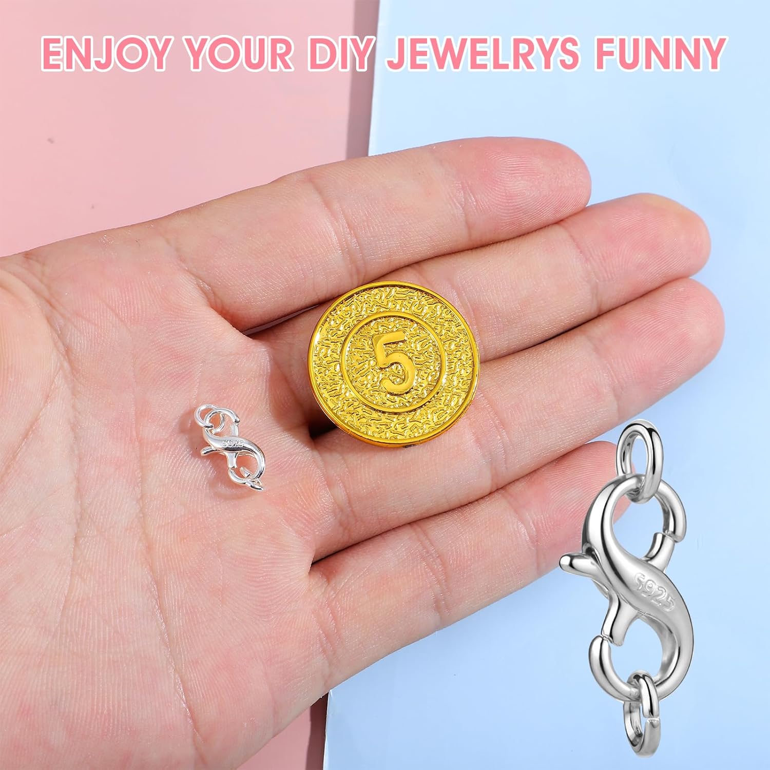 925 Sterling Silver Clasp Double Opening Lobster Claw Clasps Necklace Extender Bracelet Clasps and Closure for Jewelry Making Necklace Connector for DIY Jewelry Repair - Image 5