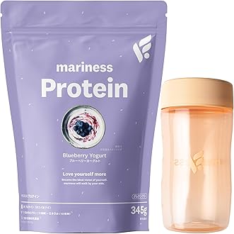 mariness Protein 345g 4袋　SAVASシェイカー付き Amazon.co.jp: mariness マリネス [ シェイカー 付き