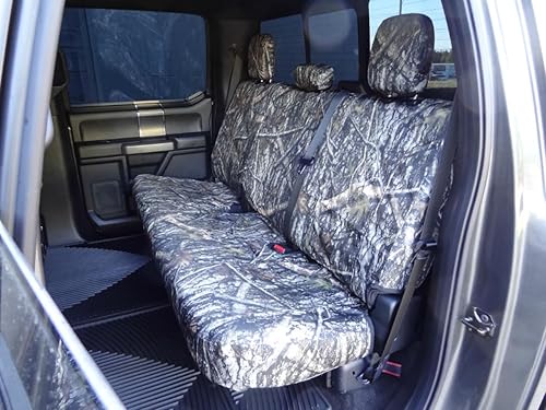 Durafit Seat Covers, Funda para asiento trasero 2015-2019 F150-F550 XLXLTLariat. Banco dividido 6040 con asa de liberación en la parte inferior del