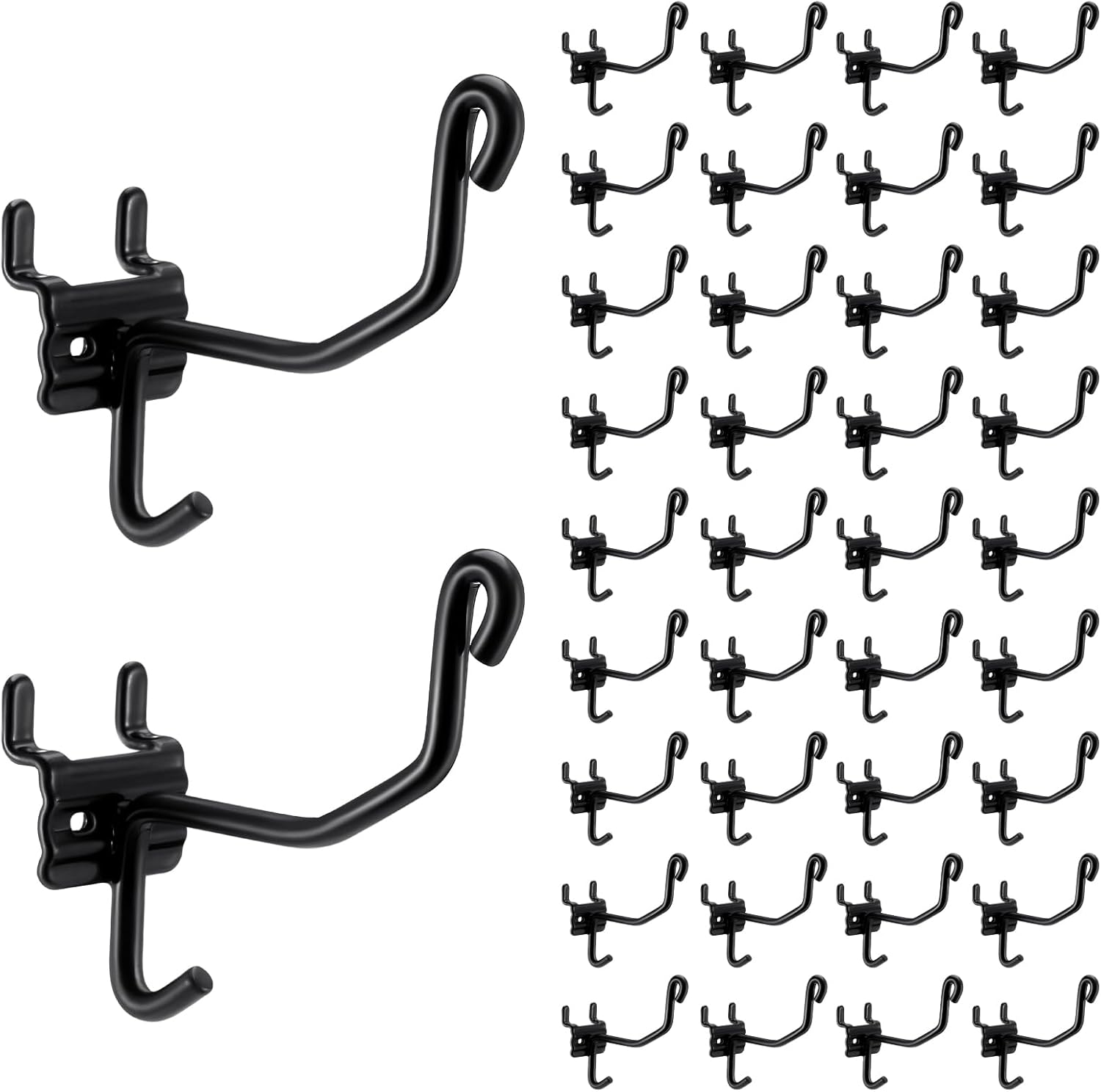 Slat Wall Gun Cradles Heavy Duty Gridwall Gun Cradles Black Metal Display Hanger Vinyl Coated Horizontal Hooks for Rifle Shotgun and Bow