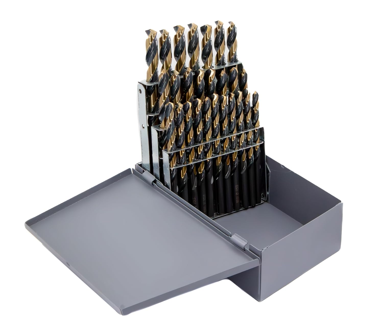 Drill America - KFD15J-SET 15 Piece Heavy Duty High Speed Steel Drill Bit Set with Black and Gold Finish, KFD Series