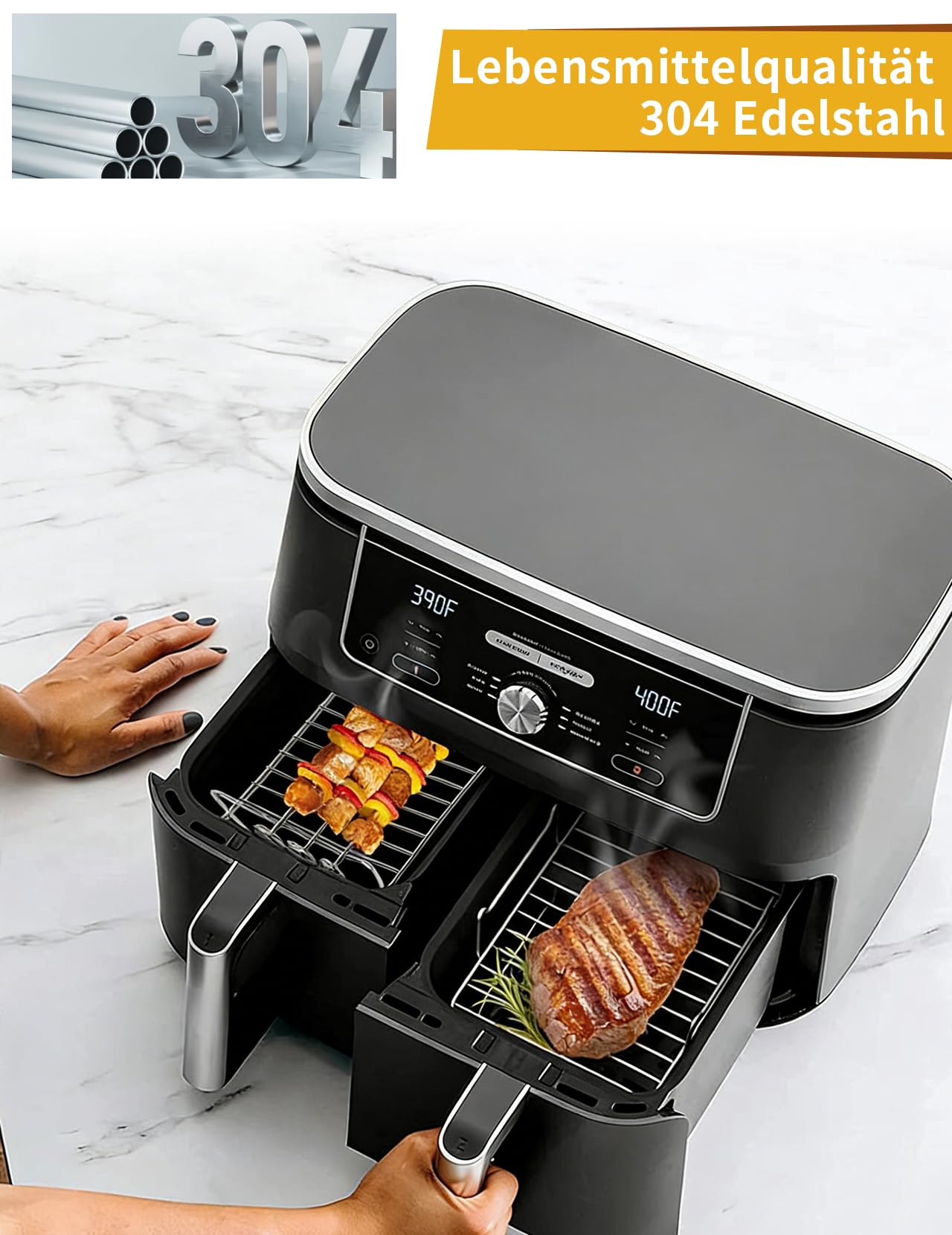 Airfryer akcesoria do Ninja Foodi Flexdrawer AF500EU 1 × 10,4 l i 2 × 5,2 l foremka silikonowa, inne akcesoria w zestawie, przysmaki do pieczenia