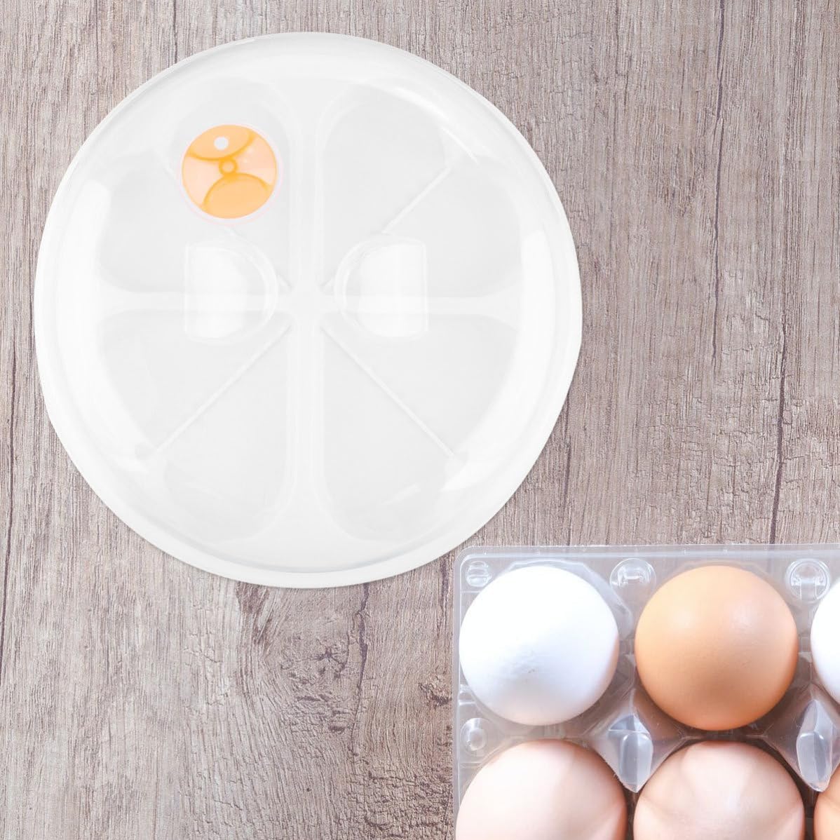 2pcs Heart Shape Egg Tray Plastic for Microwave Oven, White Egg Maker