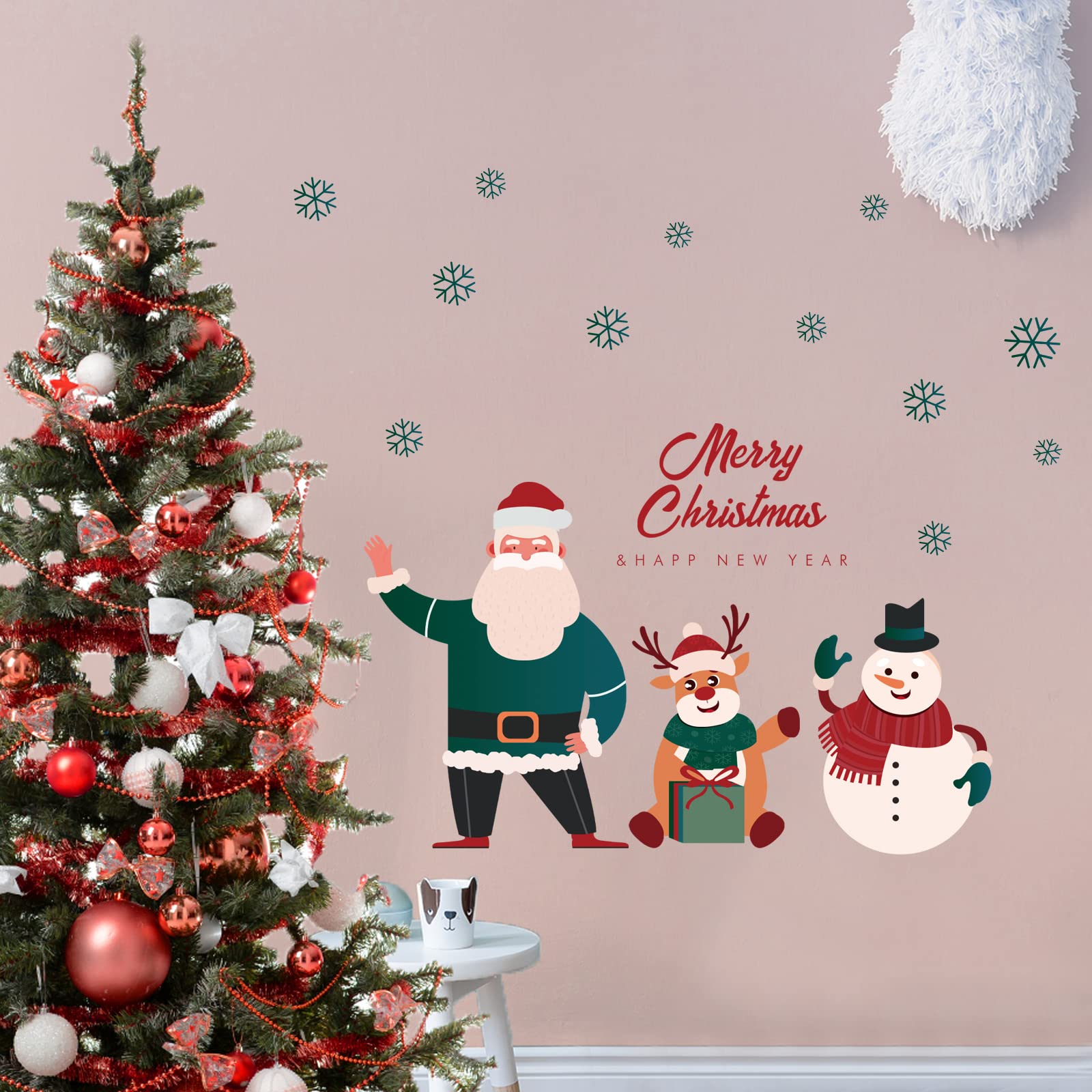 Père Noël)Noël Autocollant Fenêtre, Décoration PVC Autocollant Décoration Noël Fenêtre | Leroy Merlin