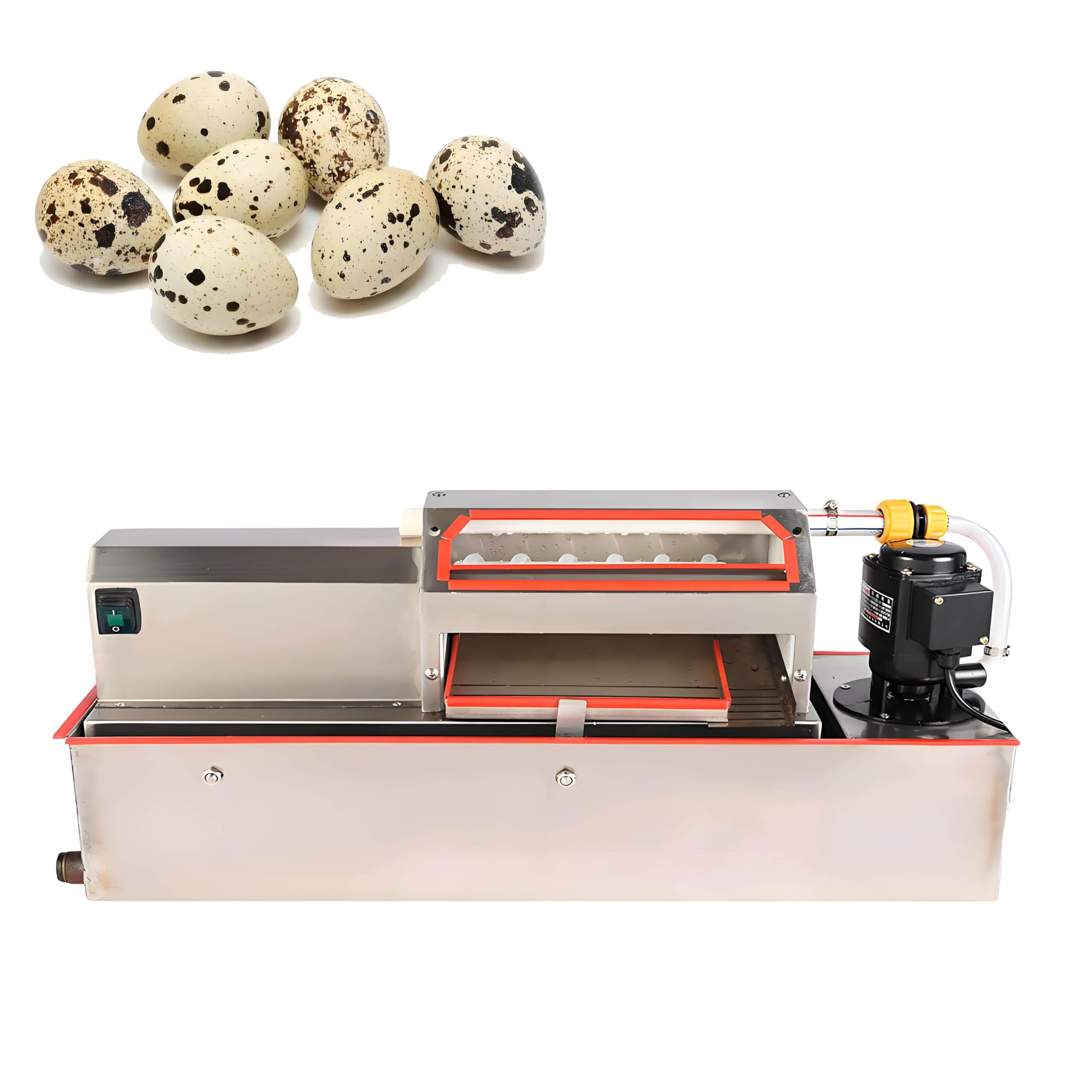 Décortiqueuse d'œufs de caille commerciale, décortiqueuse automatique en acier inoxydable avec moteur de 25 W, éplucheuse d'œufs de caille électrique