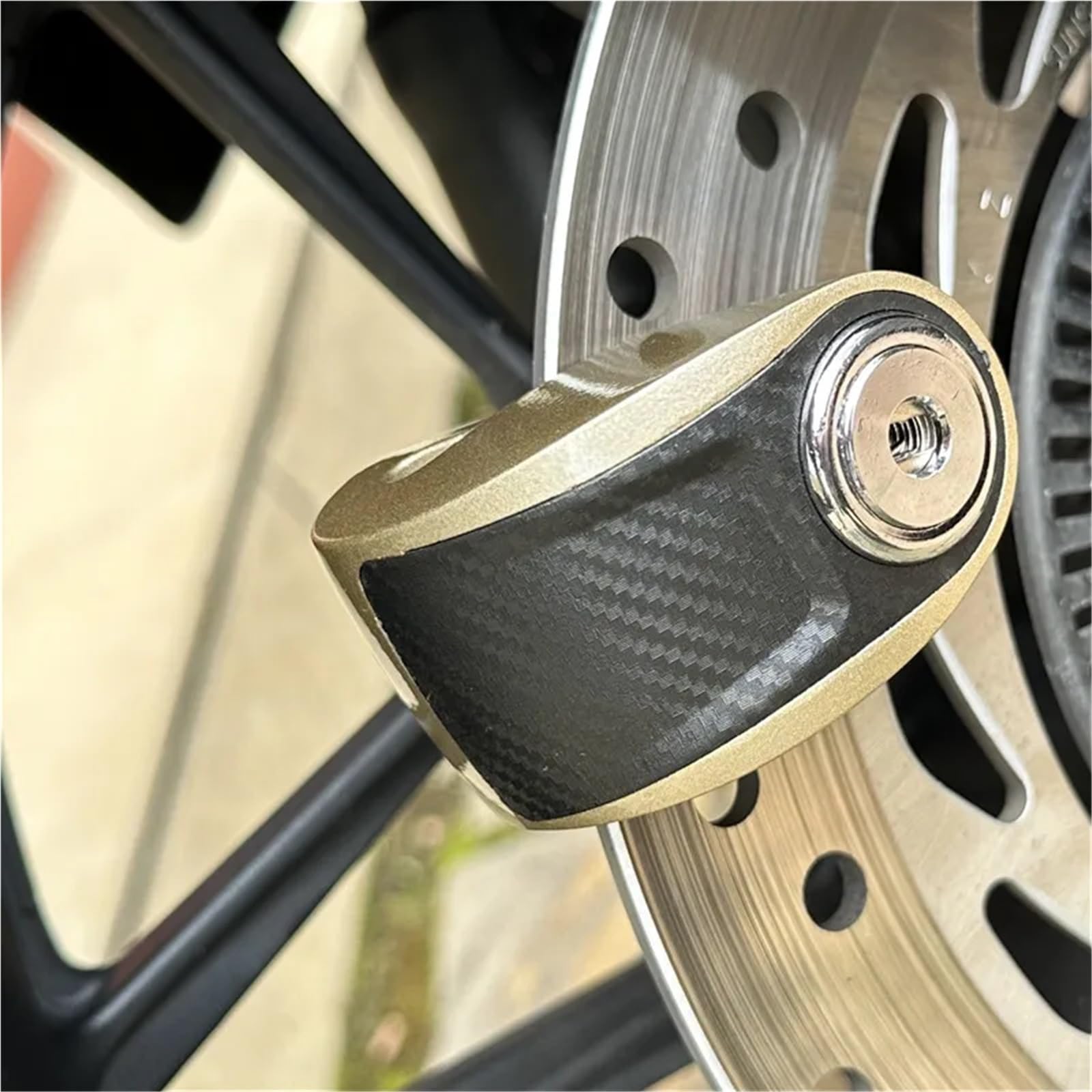 blokada motocykla Falante Blokada Motocyklowa Ze Stopu Cynku Rower Górski Rower Wózek Skuter Hamulec Tarczowy Trzy Mosiężne Klucze(F)
