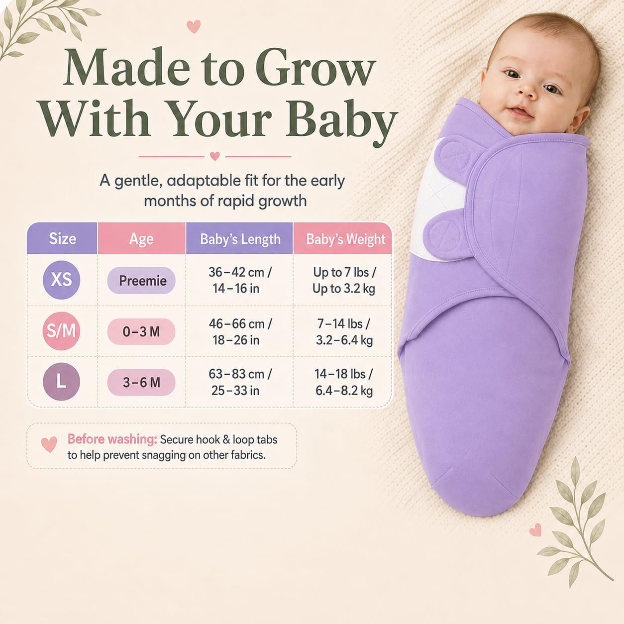 Swaddles for Newborns – 4-Pack Infant Swaddles 0-3 Months – Adjustable Swaddle Sleep Sack with Zipper – Soft Organic Cotton Baby Wrap for Safe & Cozy Sleep