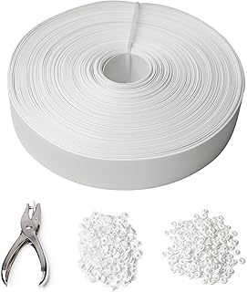 246ft x 0.15ft Chain Link Fence Privacy Tape, Chain Link Slats, Fence Covering Privacy, 200PCS Connector Pins & Puncher Included (White)