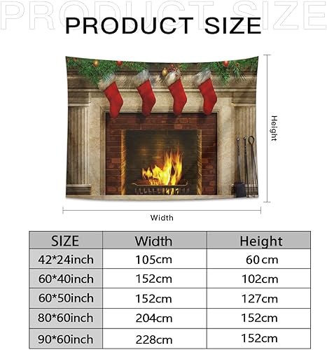 Miniatura 8 de PTETEYA Tapiz navideño para colgar en la pared, diseño de árboles de Navidad, medias de Navidad, regalos para el hogar, dormitorio, sala de estar,