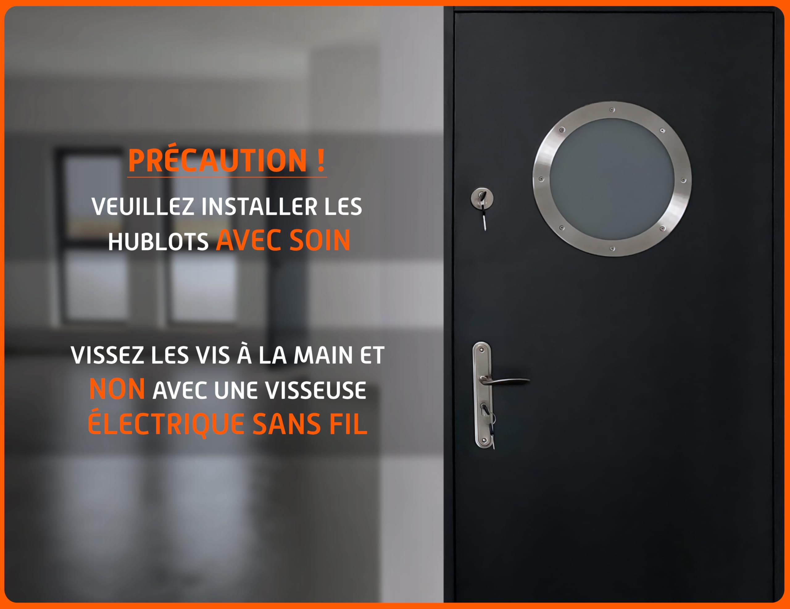 MLS Hublot B4000, Pour Portes, en Aluminium, Verre de Sécurité Feuilleté, Convient Aux Portes de 40 mm D'épaisseur, Vis de Fixation Visibles des Deux Côtés, 300 mm de Diamètre, Verre Clair, Argenté