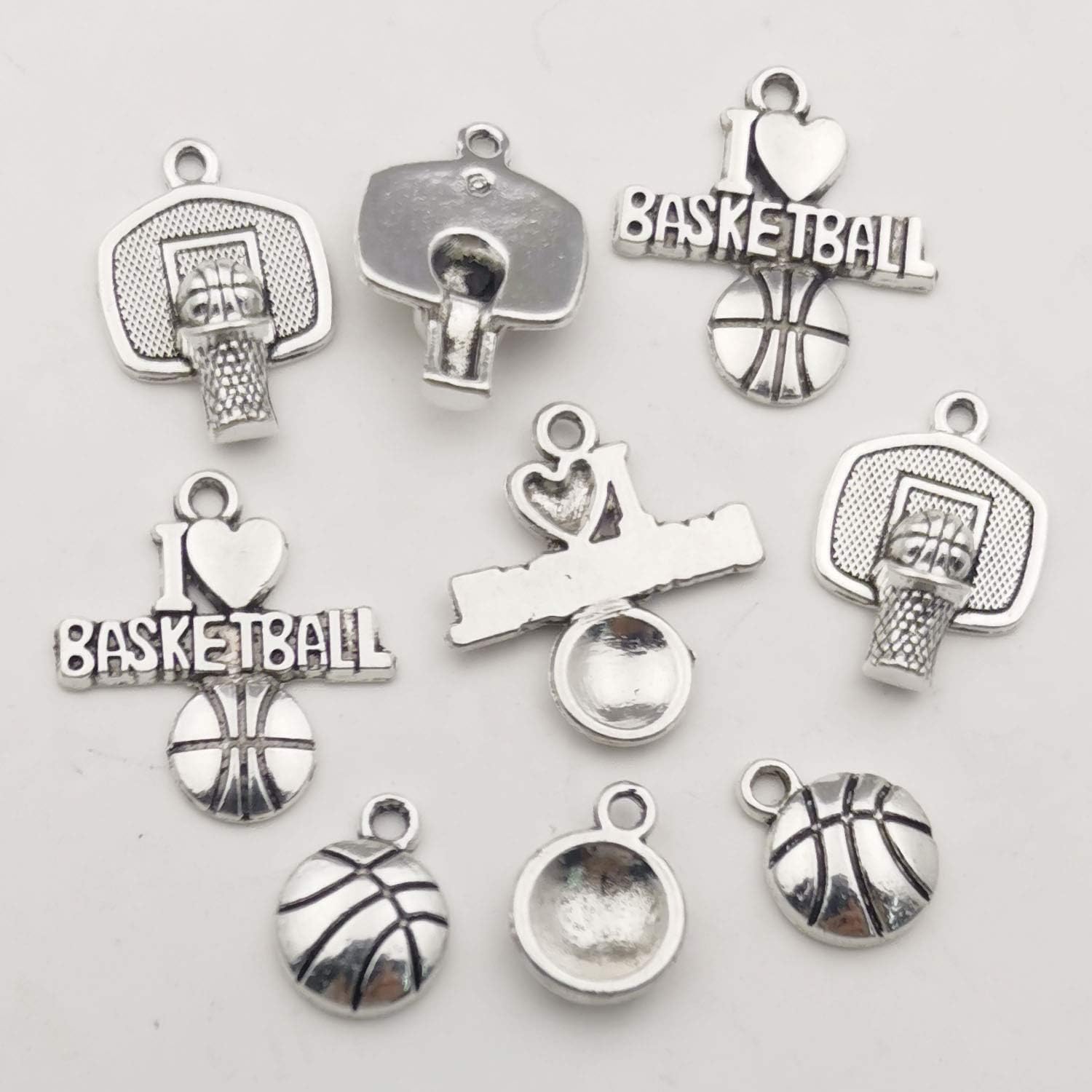 iloveDIYbeads Ball Sports Charms-75pcs Alloy Ball Games Sports Basketball Charms For Jewelry Making Crafting DIY Necklace Earrings Bracelet Accessaries (M324) - Image 4