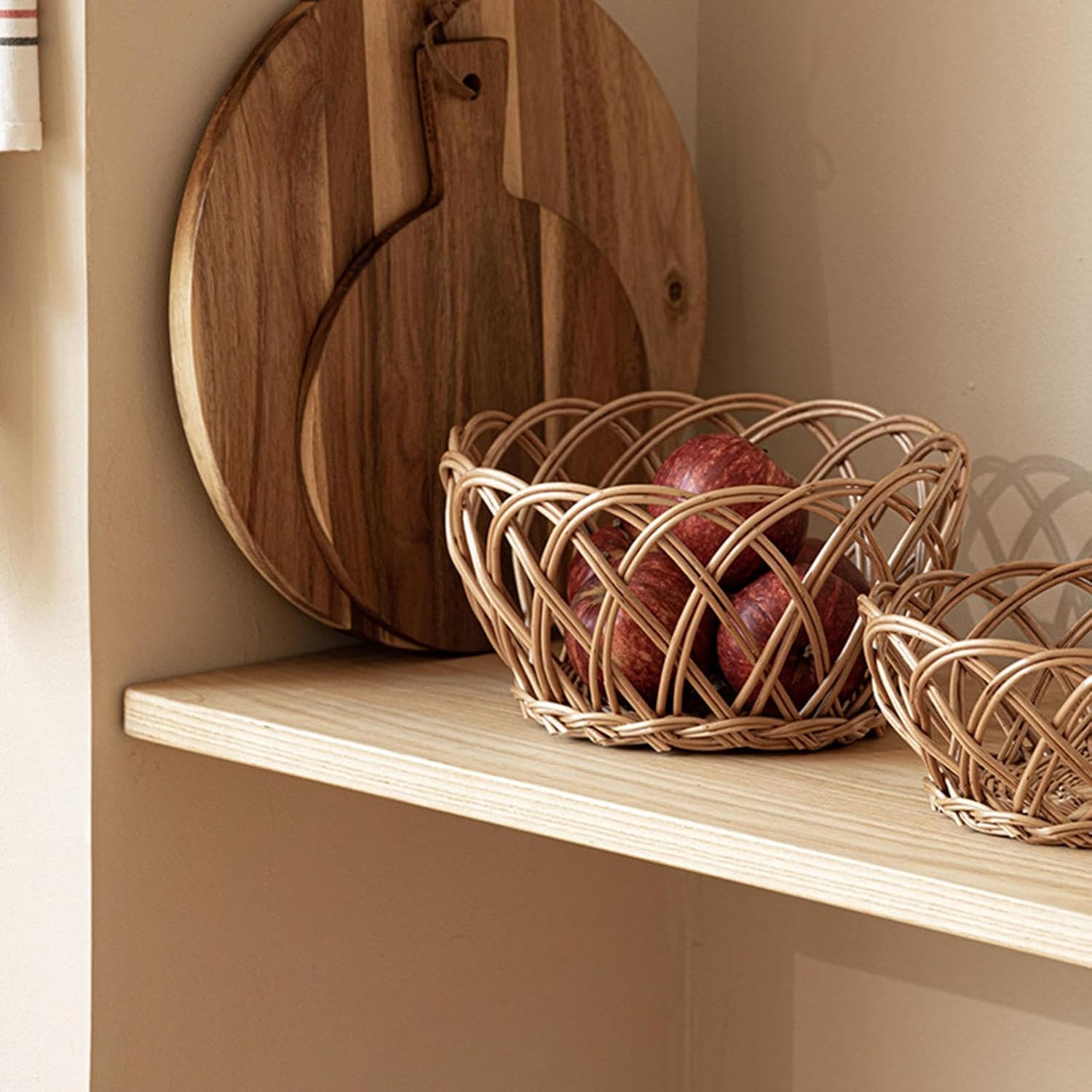 Storage Basket,Wicker Baskets for Organizing, Recyclable Paper Rope, Decorative Hand Woven Organizers for Makeup Books Shelves Living Room, Easter, Picnics, Gifts