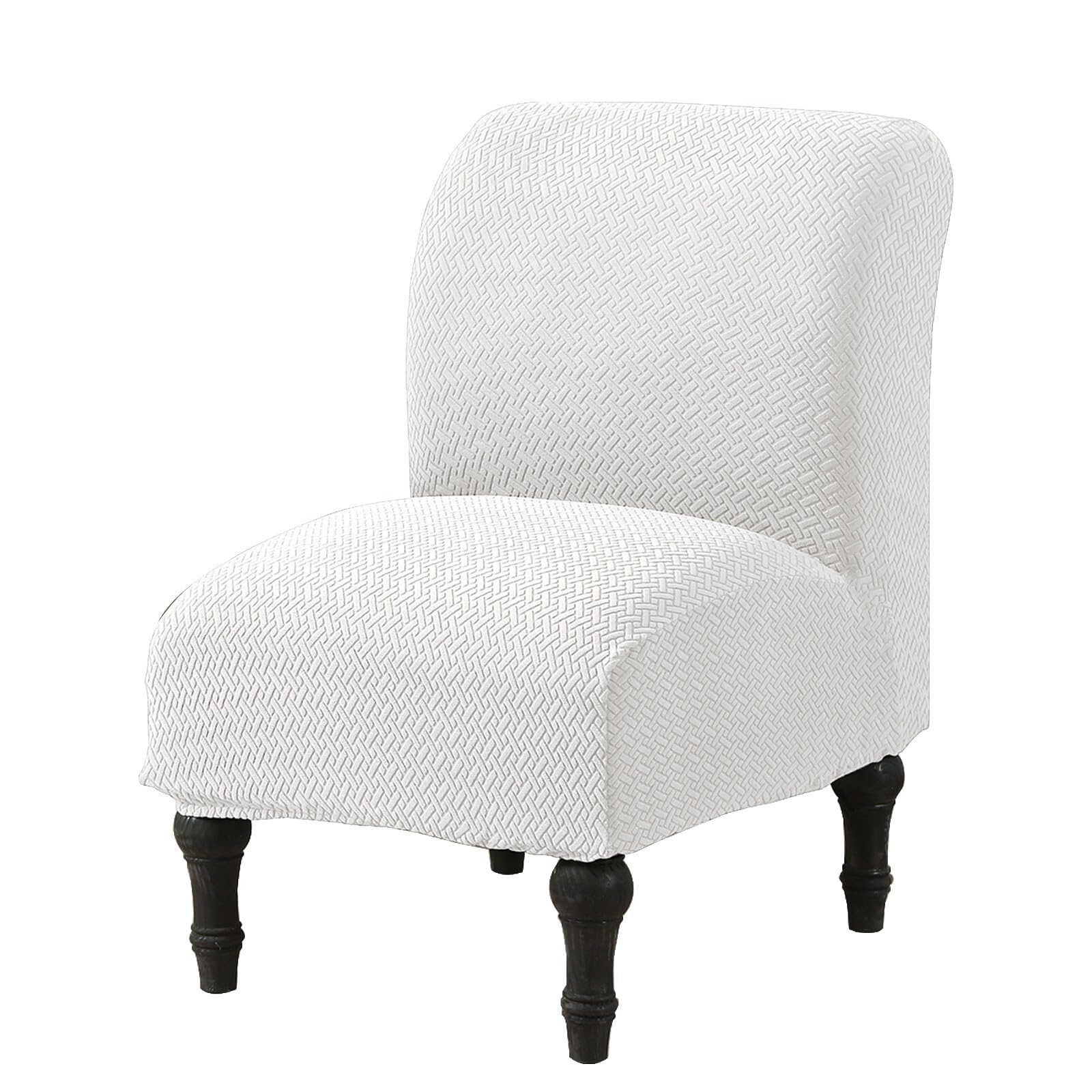 BEIWOSHA Armless Chair Slipcover Stretchy Jacquard Accent Chair Covers Universal Removable Couch Covers for Accent Chairs Living Room Slipper Chair Slipcover