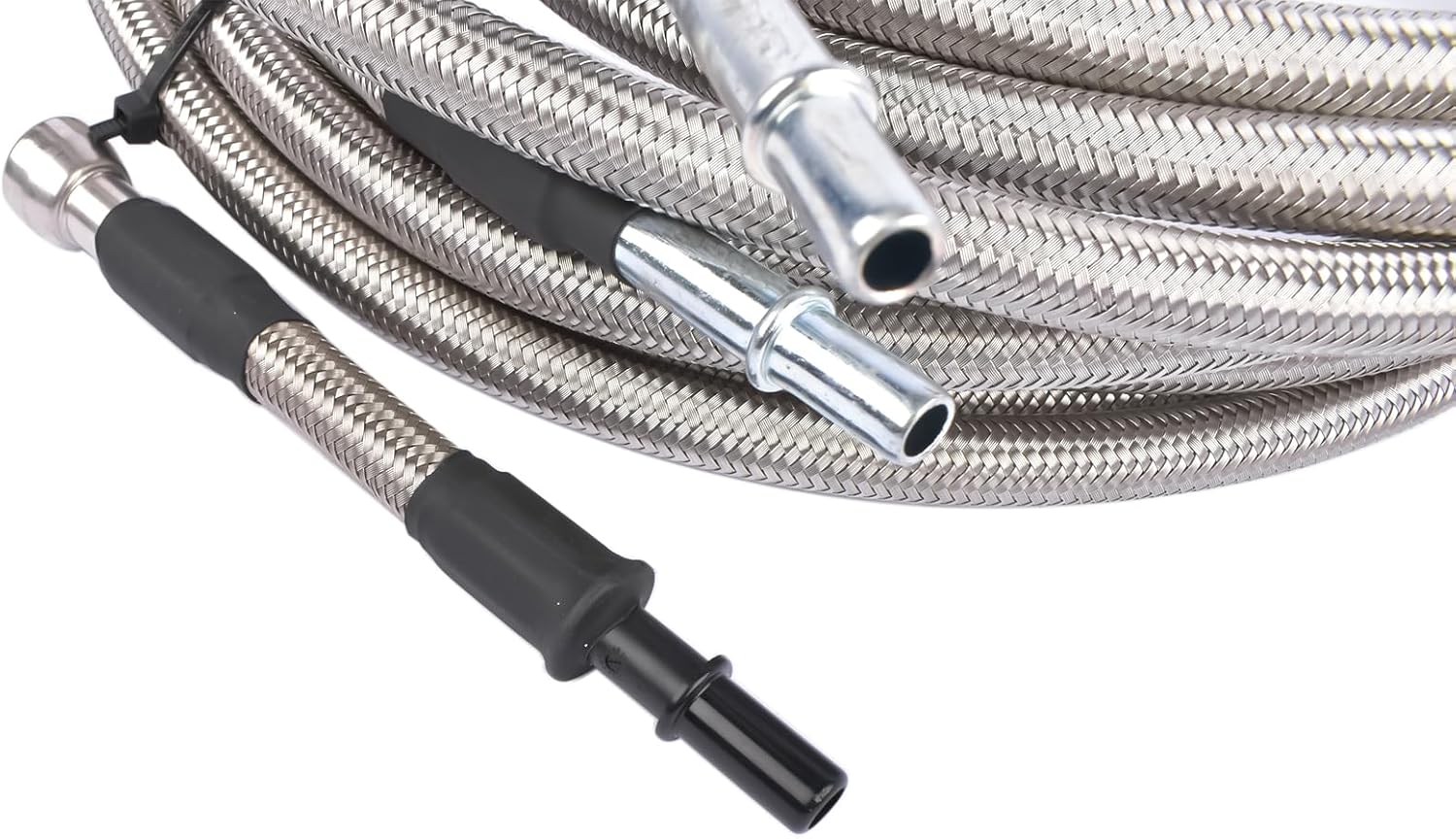 Stainless Steel Braided Fuel Lines Kit Replacement for Chevy Silverado GMC Sierra 2500HD 3500 3500HD 6.6L V8 Diesel 20832565