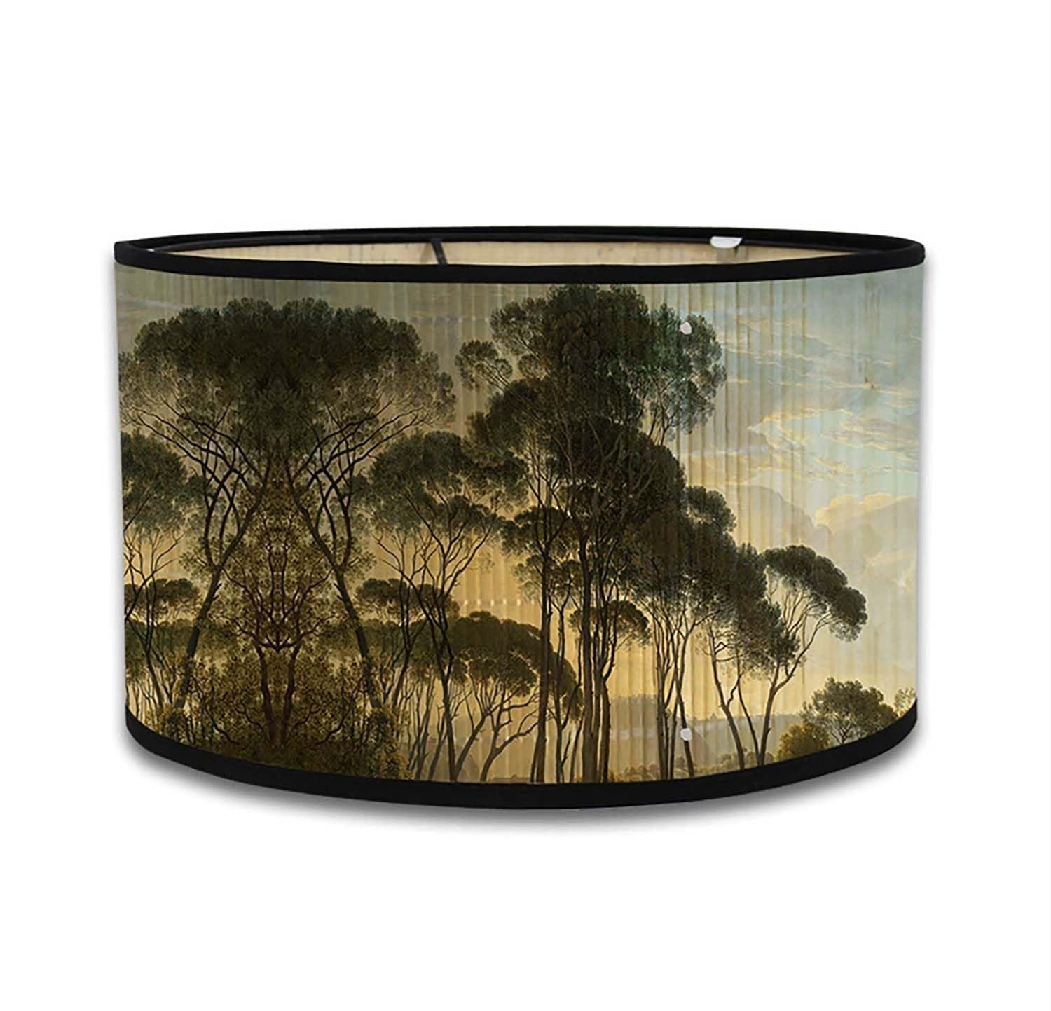 Retro Bamboo lampshade, Round Drum Shaped lampshade for Tables or Chandeliers, Suitable for Simple Ceiling Chandeliers (Style 8)