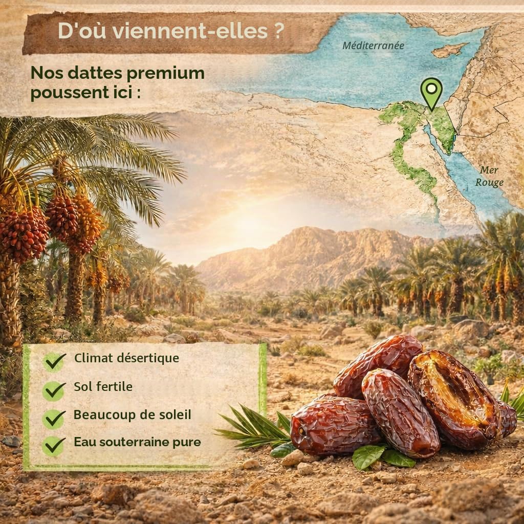 5 kg de dattes Medjoul Jumbo de qualité supérieure | Dattes fraîches 100 % naturelles, sans sucre ajouté, collation saine, source d'énergie, dattes de Palestine (5 kg de dattes Mejoul)