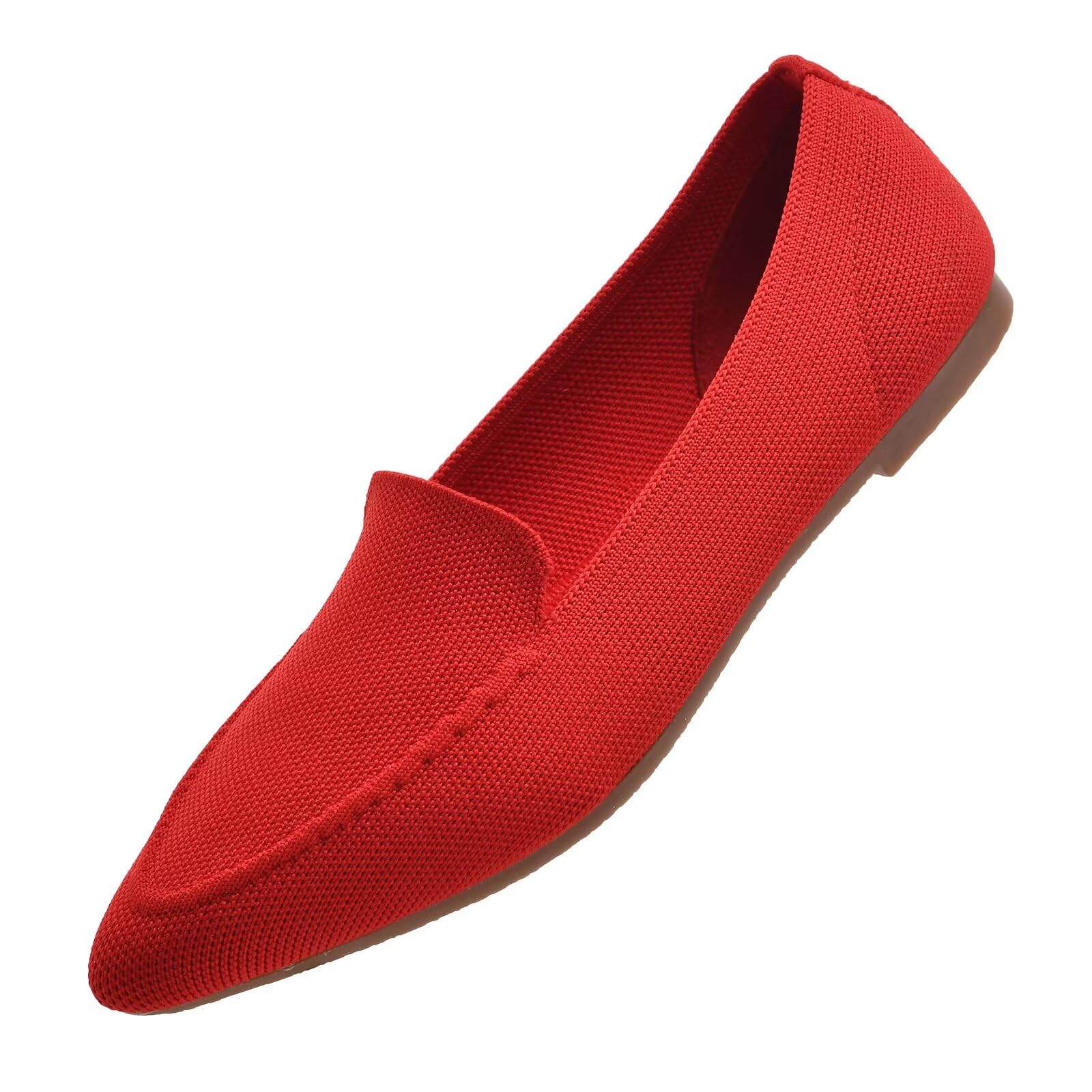 Puxowe Damen Ballerina Spitze Zehe Flache Schuhe Komfort Str