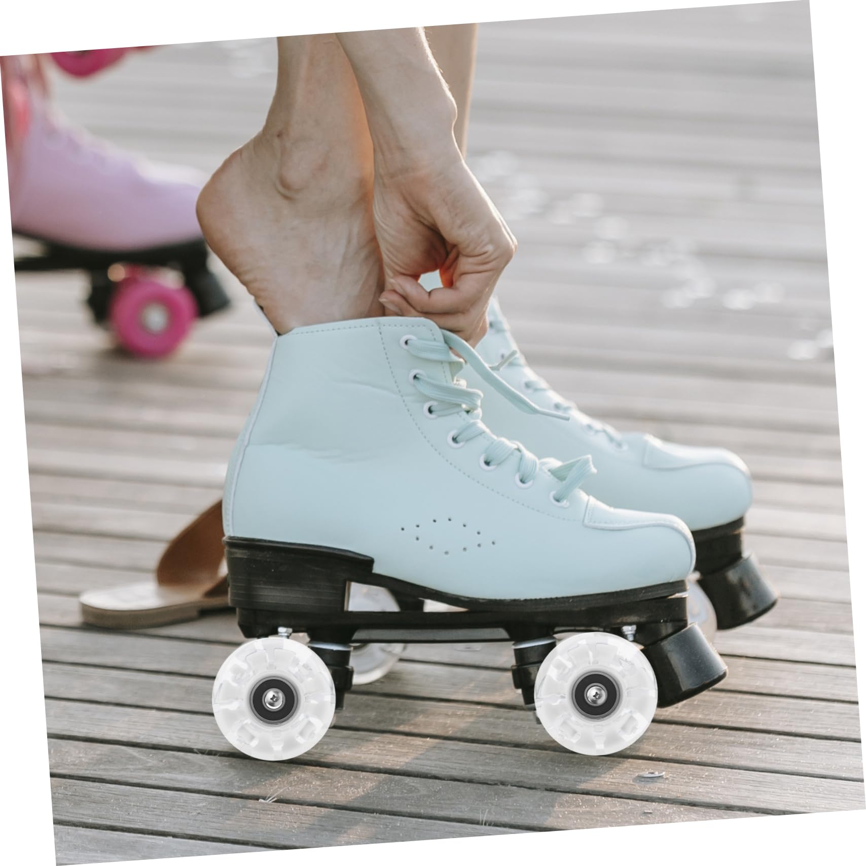 Toddmomy 4pcs Luminous Roller Skating Wheels Ice Skates Wheel Pu Skating Accessories Outdoor