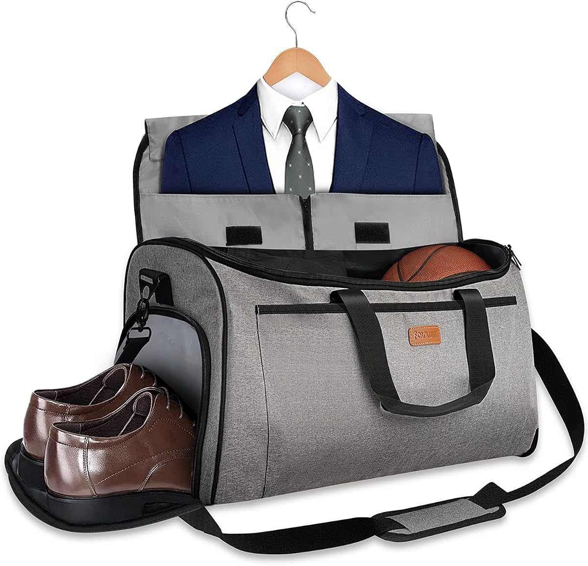 Garment Bags for Travel 60L Waterproof 2-in-1 Hanging Duffle Bag for Men Women with SBS Zipper & Shoes Compartment