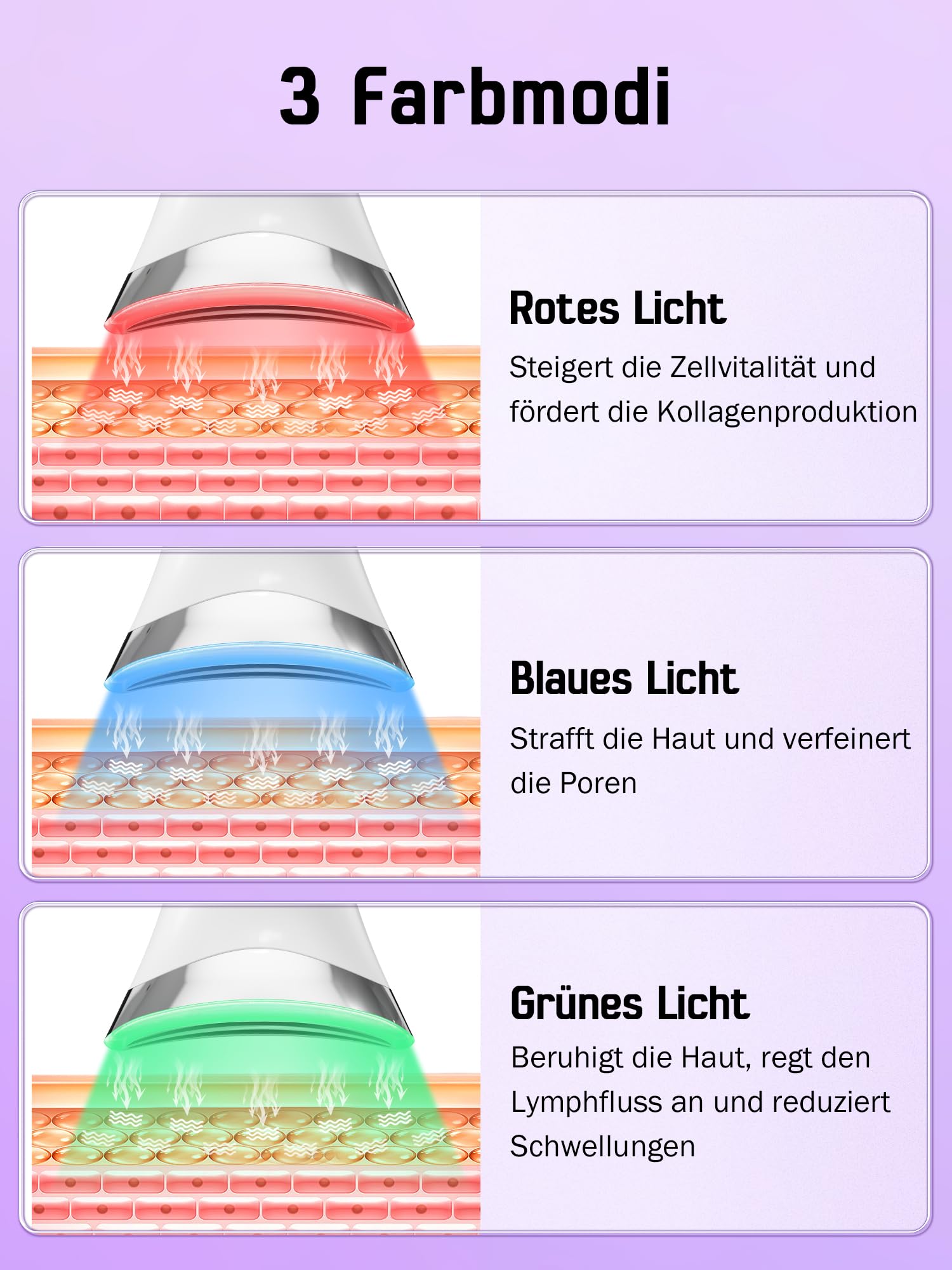 Gesichtsmassagegerät Gesicht Gerät Massagegerät Falten: Face Massager EMS Facelifting Gerät - Anti-Falten mit 3 LED Modi gesichtsmassage - 45℃ Heat Massagegerät zur Hautstraffung für Damen Herren