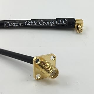 12 inch RG188 MCX MALE ANGLE to SMA FEMALE FLANGE Pigtail Jumper RF coaxial cable 50ohm Quick USA Shipping
