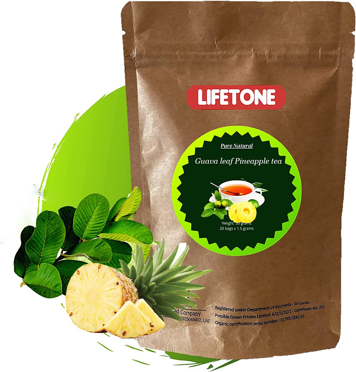 lifetone the tea for better life, Guava leaf pineapple tea | 20 Teabags