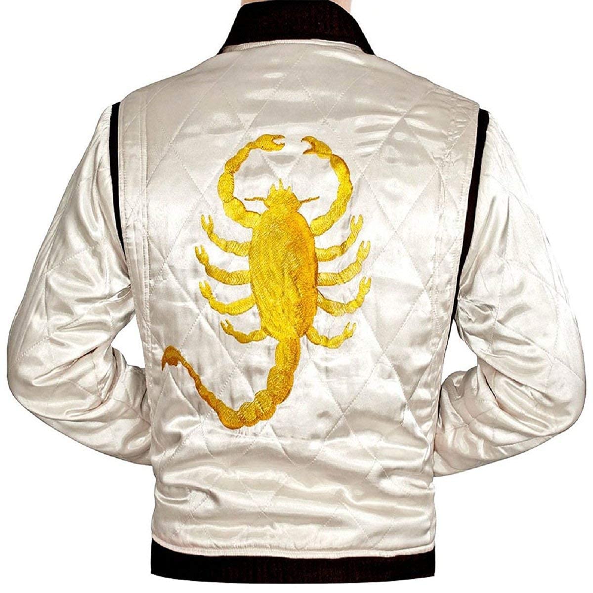 NM-FashionsSatin Bomber Jacket Men Quilted Style Lightweight Outerwear Coat