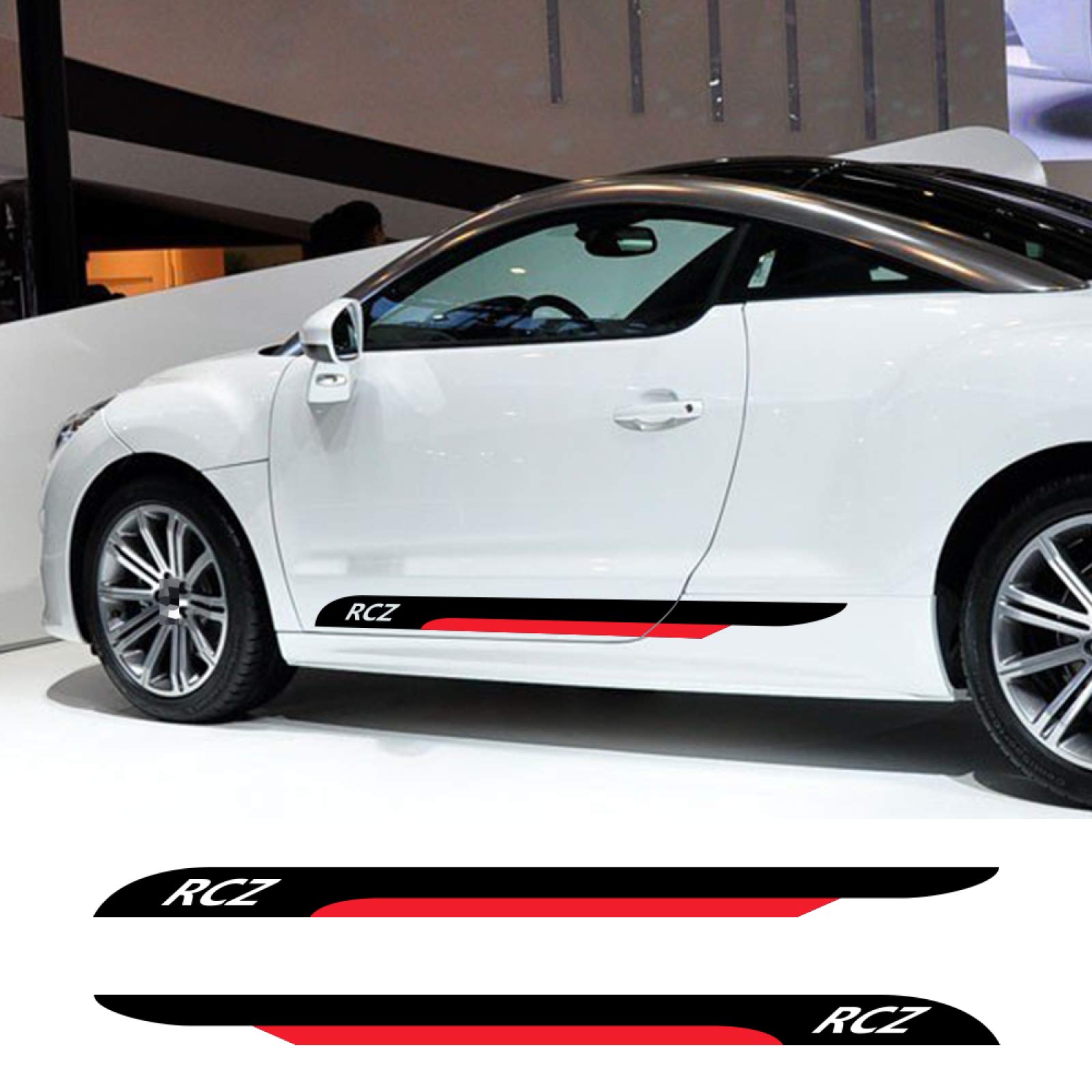 Buy QRSLHYA For PEUGEOT RCZ,Car Door Side Skirt Stripes Stickers Auto