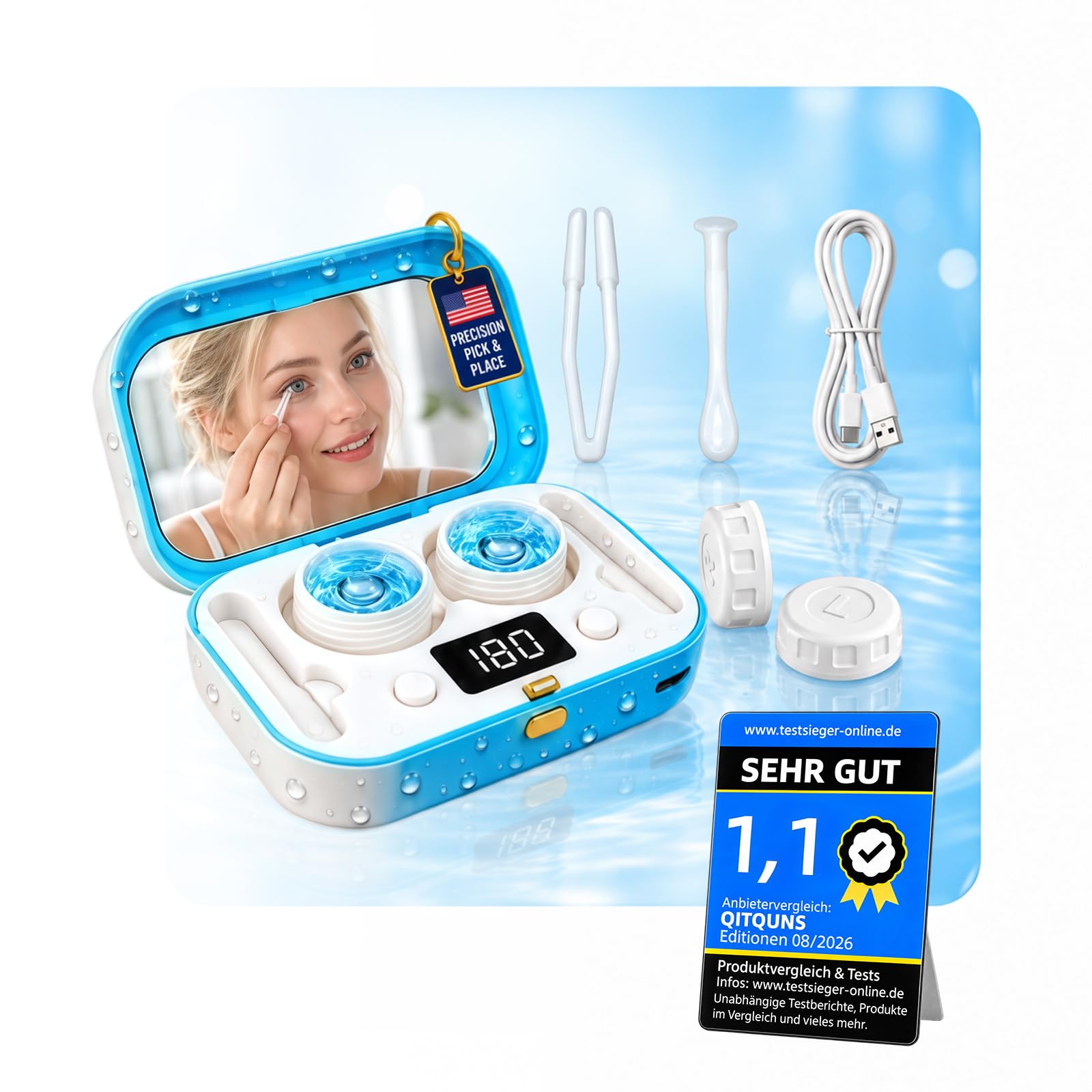 Beauty 2026 QITQUNS Ultrasonic 3-in-1 Contact Lens Cleaner