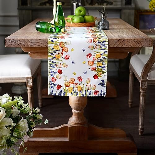Miniatura 31 de ARTABLE Mantel cuadrado de primavera y verano con estampado de flores vintage para Pascua, pícnic, al aire libre, hogar, vacaciones, comedor, cocina