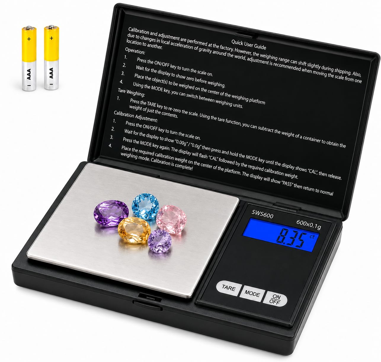 Smart Weigh SWS600 Elite Pocket Sized Digital Scale 600 x 0.1g, Black-image-43