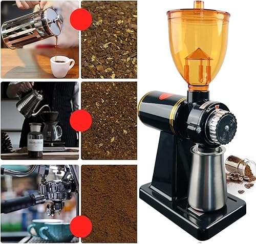 Miniatura 9 de Molinillo De Café Eléctrico Fresadora Automática De Café Fresadora Profesional Miller Con 8-Velocidad Ajustable 180W - Negro