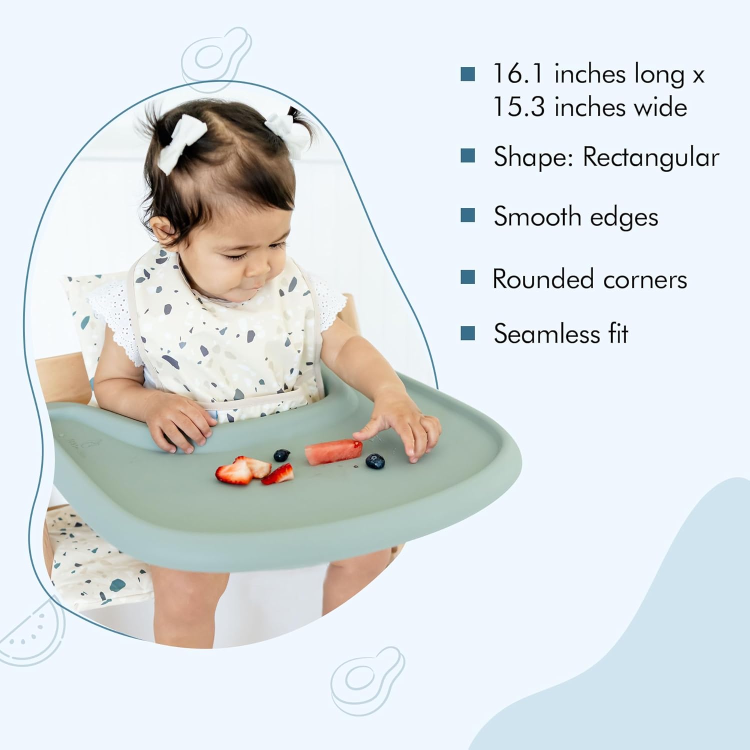Nibble And Rest Coverall Stokke Tripp Trapp Highchair Placemat, Silicone Placemat for High Chair Tray,Lightweight,Durable Material,Wipeable & Washable, Easy to Clean (Grey)