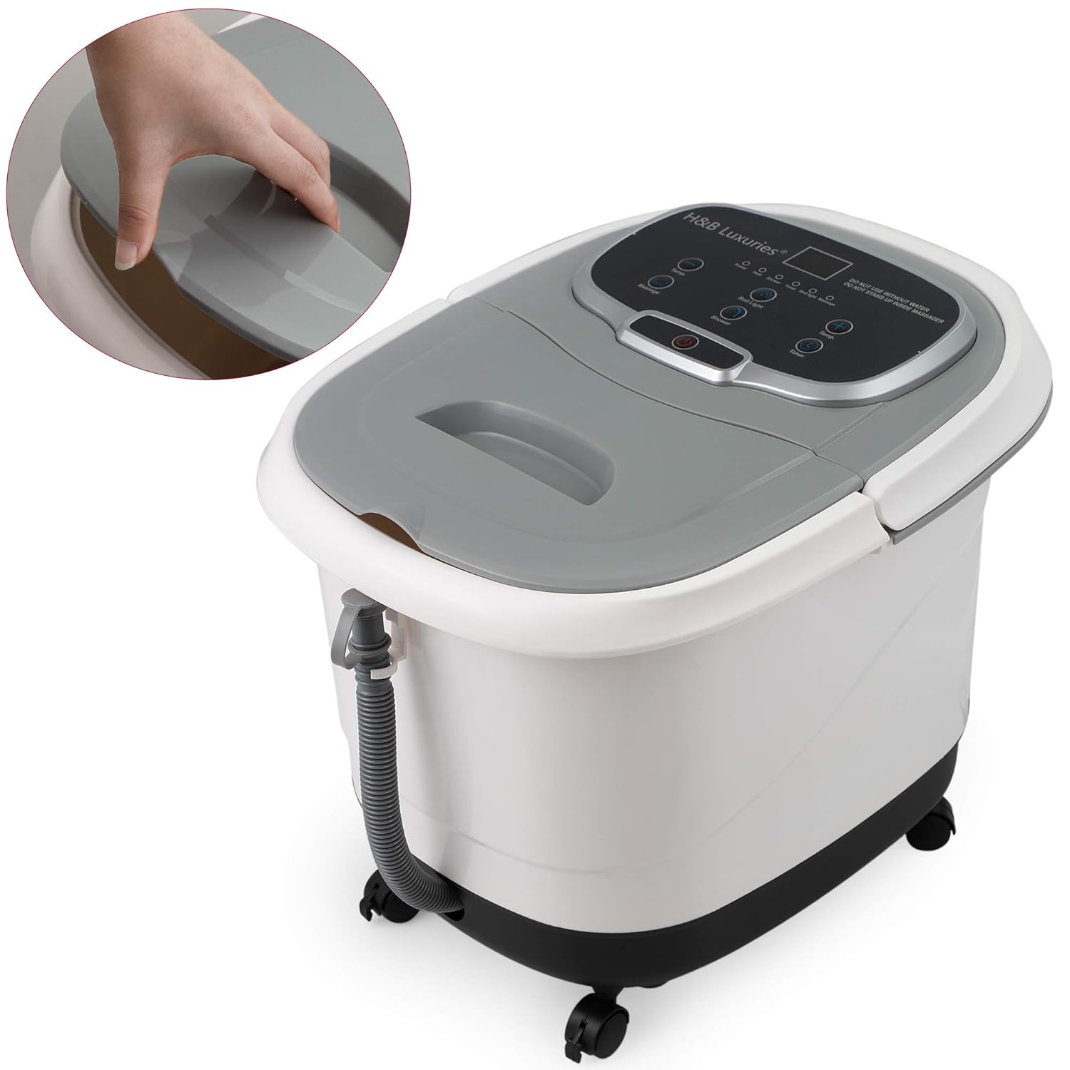 Foot Spa Bath Massager with Temperature Control, Motorized Rollers, Shower, Timer and LED Display for Foot Stress Relief FBD610 : Beauty & Personal Care