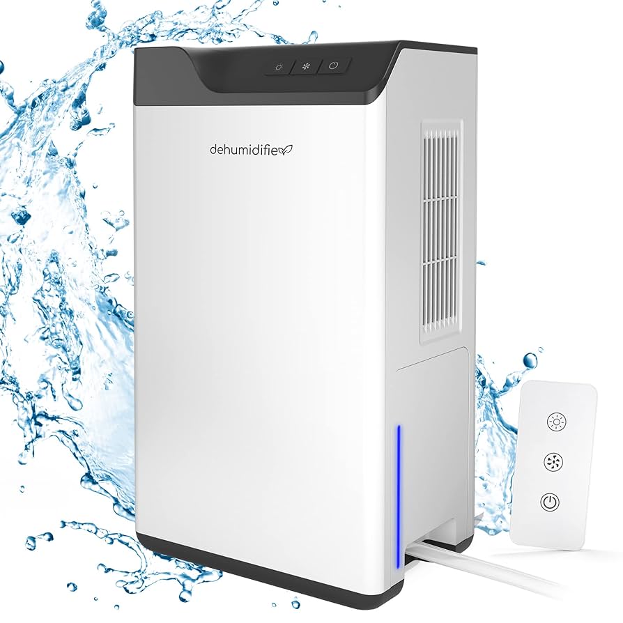 ホワイト ポータブル除湿機 排水ホース付き Amazon | 家庭用除湿機 排水ホース付き 64オンス水タンク