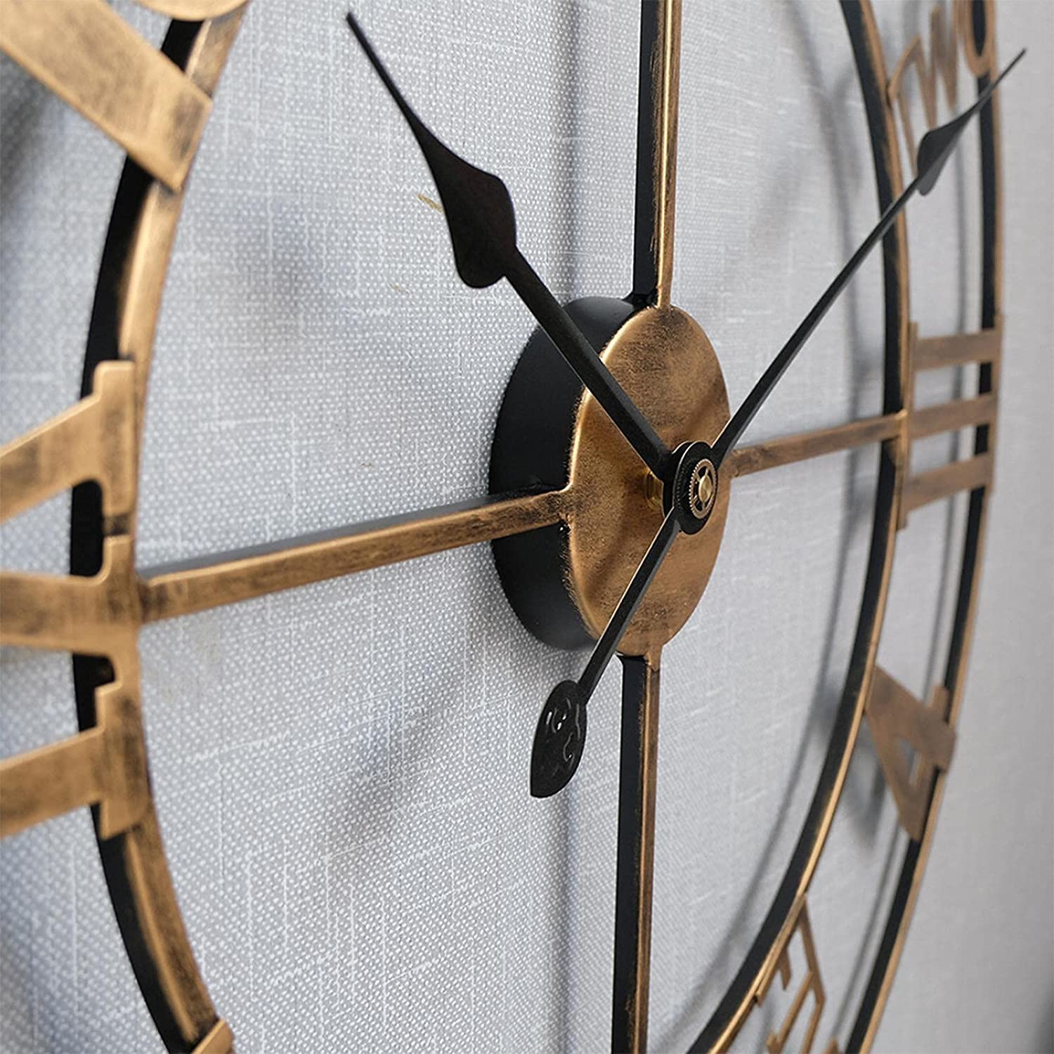 60 cm duże cyfry rzymskie kuchnia metalowy zegar ścienny salon sypialnia dom nowoczesny srebrny wyciszony zegar ścienny (kolor: złoty)