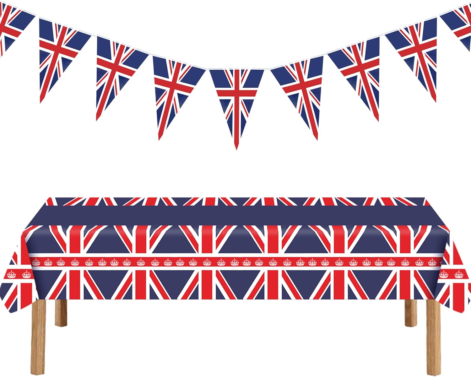 VEGCOO Kings Coronation Party Decorations Supplies Set, 274x137cm Union
