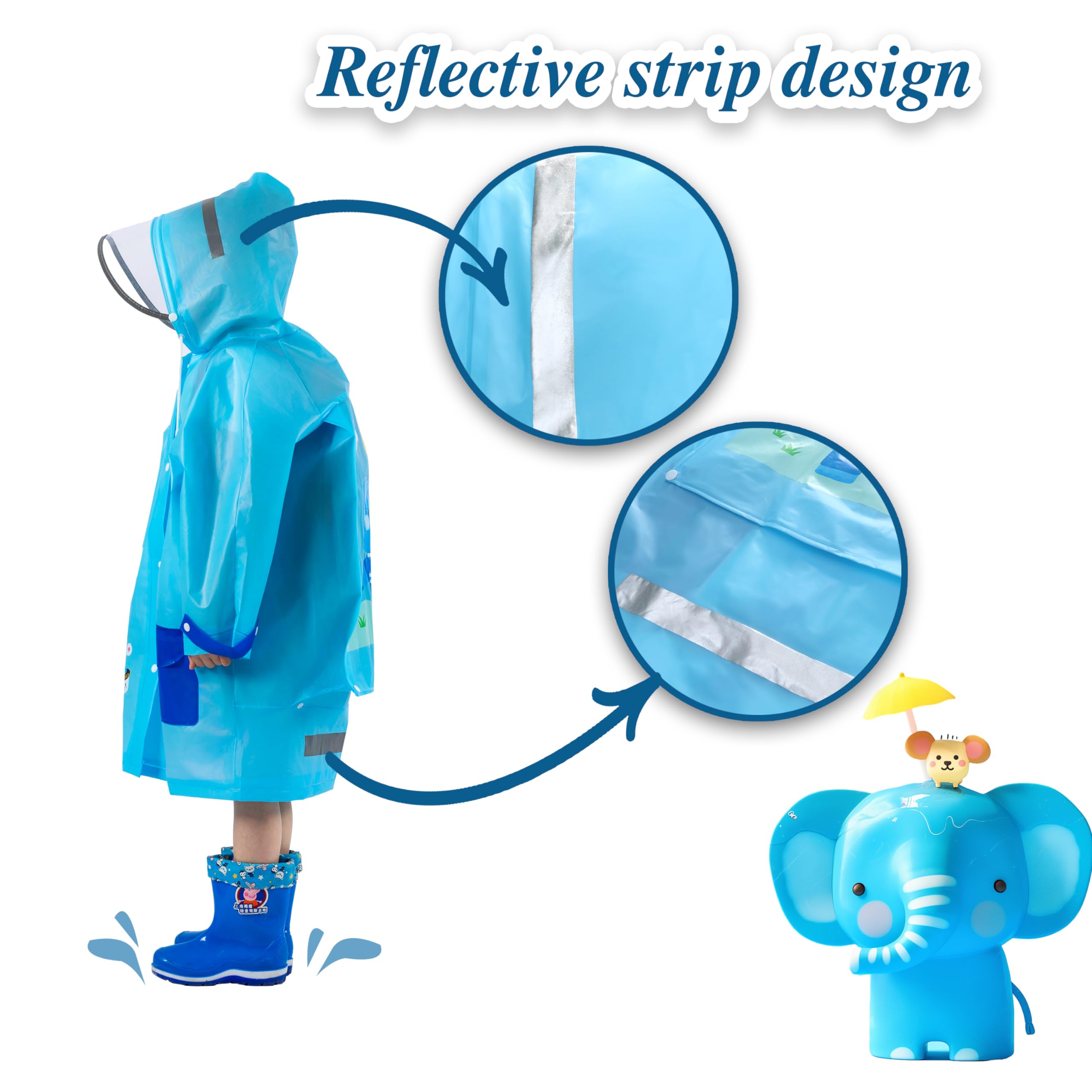 amo nenes Impermeabili per Bambini Ragazzi Ragazze, Leggero Giacca da Pioggia, Riutilizzabile Poncho Antipioggia com Cartone Animato, con Copertura per Lo Zaino, Sportivo, Unisex, 1-12 Anni, S M L XL