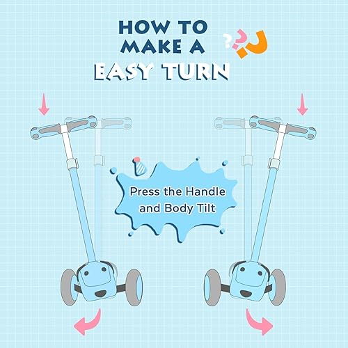 Miniatura 6 de MOUNTALK Scooter para Niños de 1-12 Años, Scooter de 3 Ruedas para Niños Pequeños de 1-33-55-88-12 Años Niños y Niñas con Alturas Ajustables y