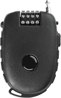 Motorcycle Helmet Lock Motorbike Helmet Lock 4 Digit Resettable Little Mini Cable Lock Cycling Cable Lock Anti-Theft Security Cycling Cable Lock for Travel Luggage Helmet(Black)