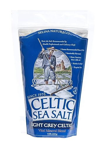 Sal marina natural gris claro celta bolsa de 12 libra mezcla mineral vital 8.01 oz 12 lb bolsa resellable sin refinar sal mineral sin refinar