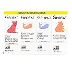 Genexa Kids\' Clean Cough Medicine & Honey Cough Syrup, Pain & Fever Reducer Value 4-Pack, Dye Free, 0% Artificial Additives, Cough Care for Children, Fever & Pain Reliever, 16 fl oz (4 Bottles)